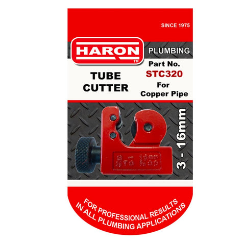 Haron 3-16mm Tube Cutter for Copper Pipe - Steel, Swivel Action