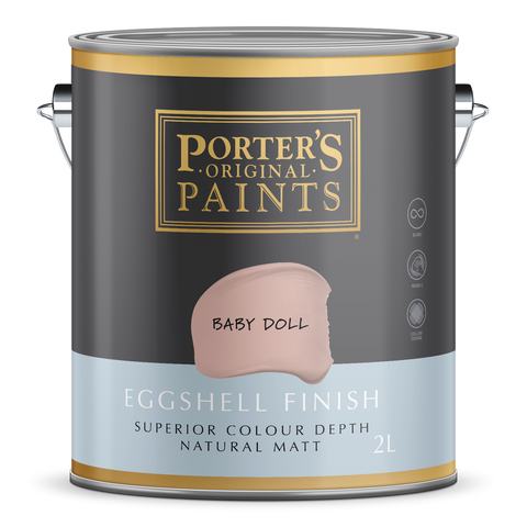 Porter's 2L Baby Doll Eggshell Washable Interior & Exterior Paint