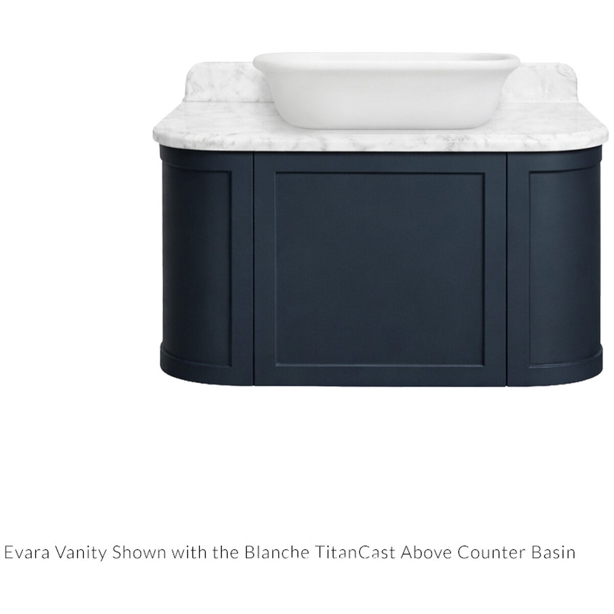 Turner Hastings Evara Wall Hung Vanity - Real Marble Top, Aegean Blue Finish, No Taphole - EV955-AB-NTH