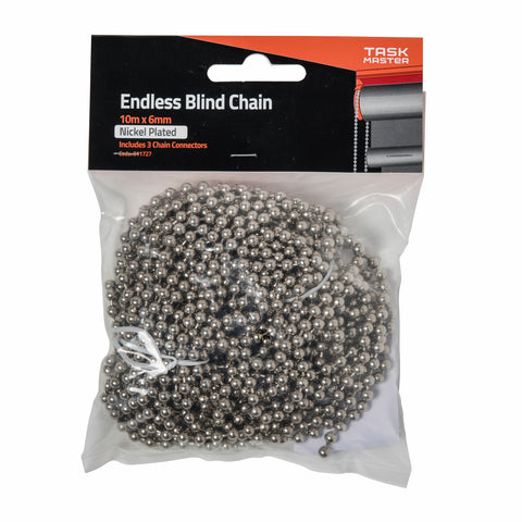Taskmaster 10m x 6mm Nickel Plated Endless Chain