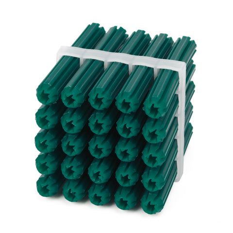 Ramset 7 x 50mm Green Plastic Wall Plugs - 25 Pack