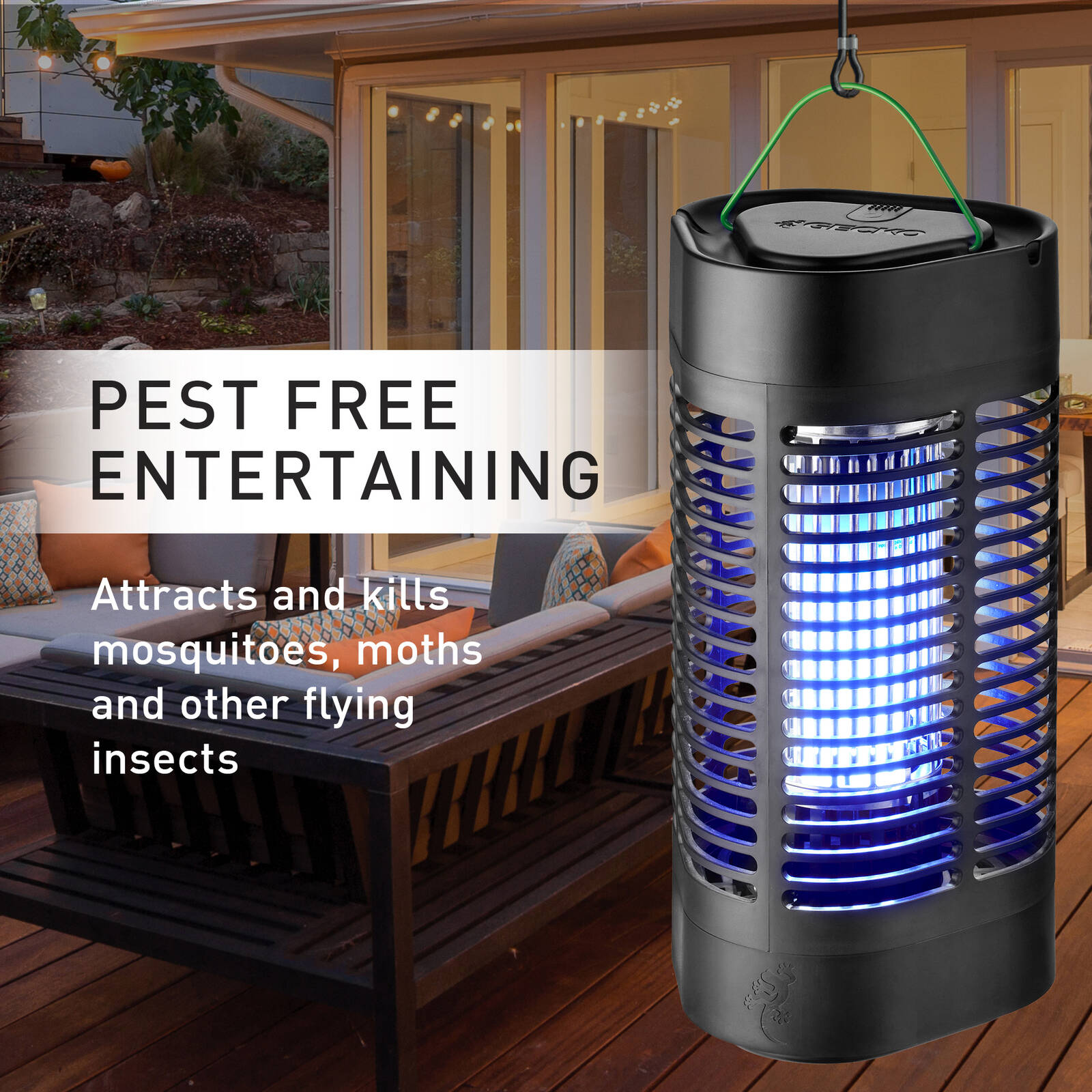Gecko Medium LED Insect Zapper Outdoor 24GKOLT40V1LED