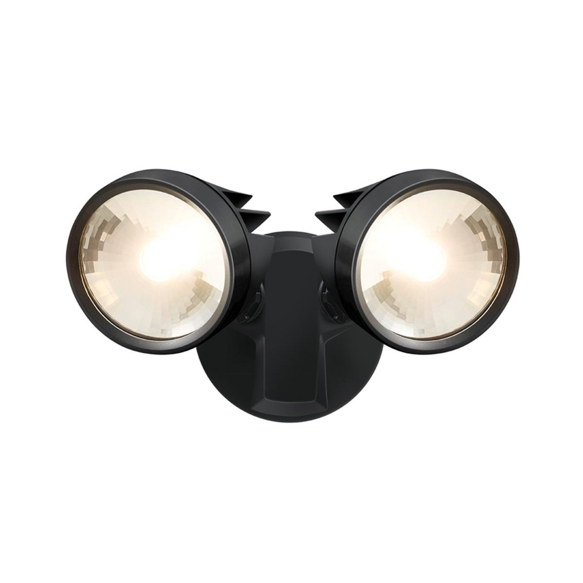 HPM Sika 25W LED Twin Security Light LSP0125WBL, Die Cast Aluminium Floodlight, Black