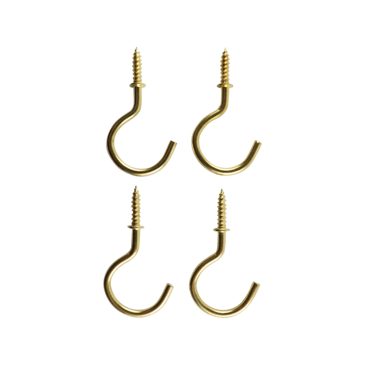 Everhang 21mm Brass Plated Steel Cup Hook - 4 Pack