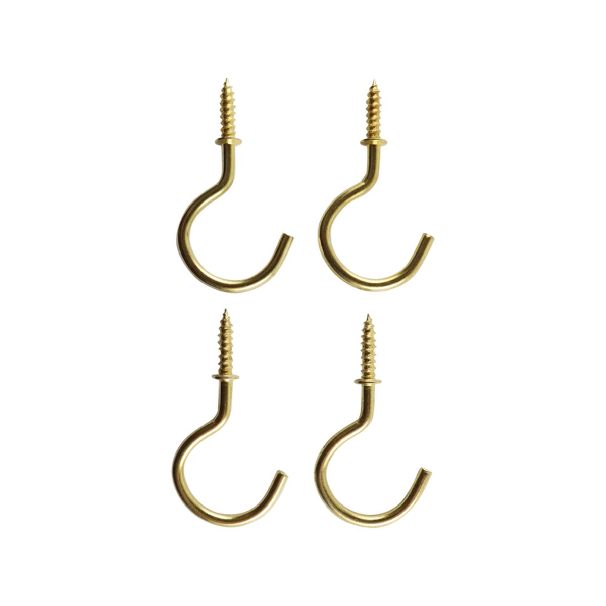 Everhang Cup Hooks - 21mm - Brass Plated - 4 Pack - SuperSaverAU - view 1