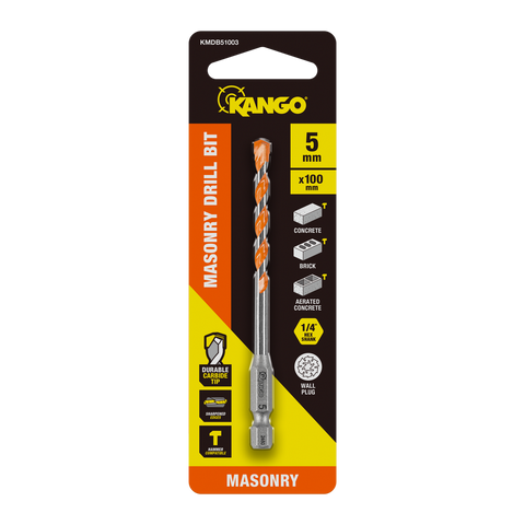 Kango 5 x 100mm Masonry Drill Bit - Durable Carbide Tip - Precision Start - SuperSaverAU - view 1