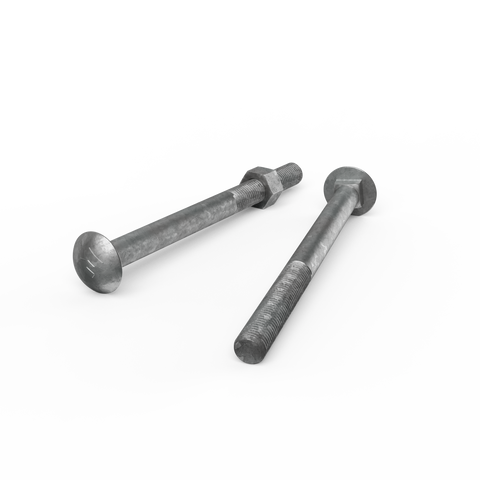Zenith M16 x 200mm Hot Dip Galvanised Cup Head Bolt and Nut - Each