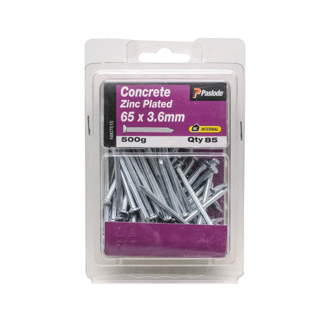 Paslode 65 x 3.6mm 500g Zinc Plated Concrete Nails - 85 Pack
