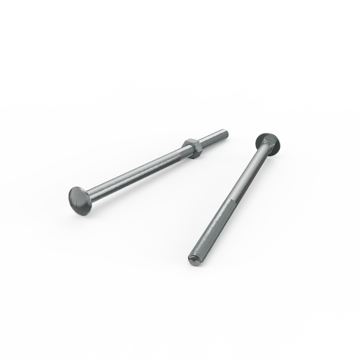 Zenith M10 x 200mm Zinc Plated Cup Head Bolt and Nut - Coarse Thread - Secure Fit - SuperSaverAU - view 1