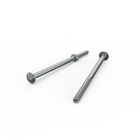 Zenith M10 x 200mm Zinc Plated Cup Head Bolt & Nut, 4.6 Grade Steel - Single