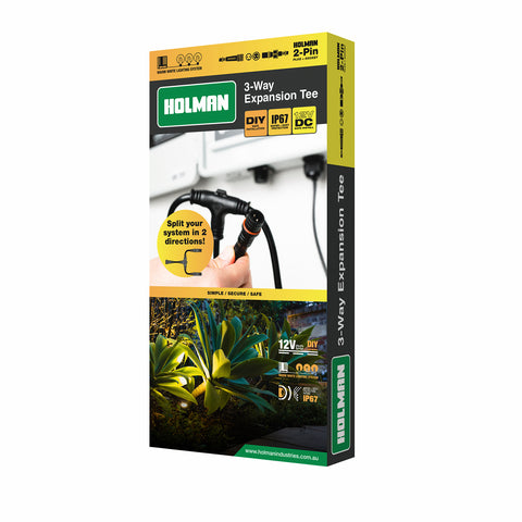 Holman Warm White 2-Pin Garden Light Expansion Tee Plug and Socket ALCW3T