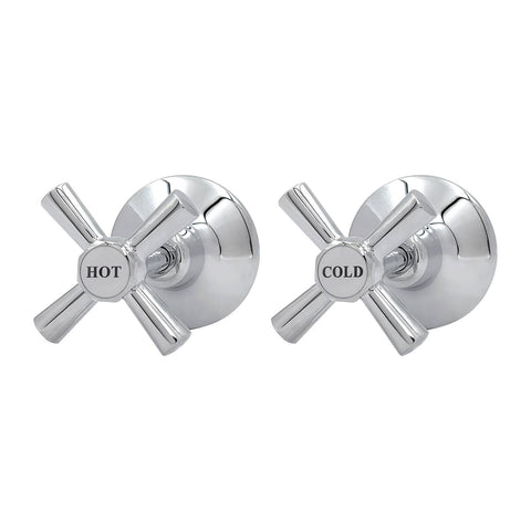 Shaw & Mason Chrome Easy Clean Wall Top Assembly - Pair, Brass