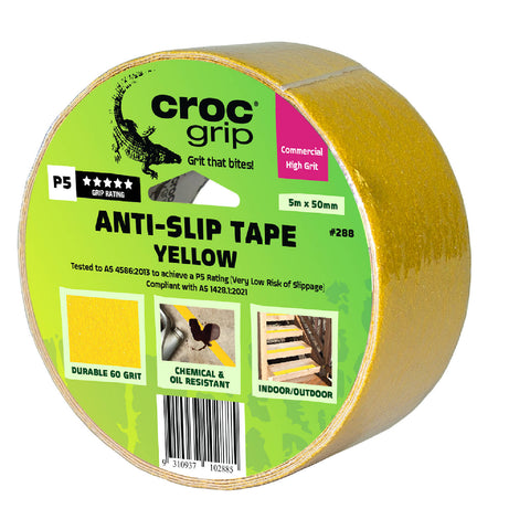 Croc Grip 5m x 50mm Yellow Anti-Slip Tape