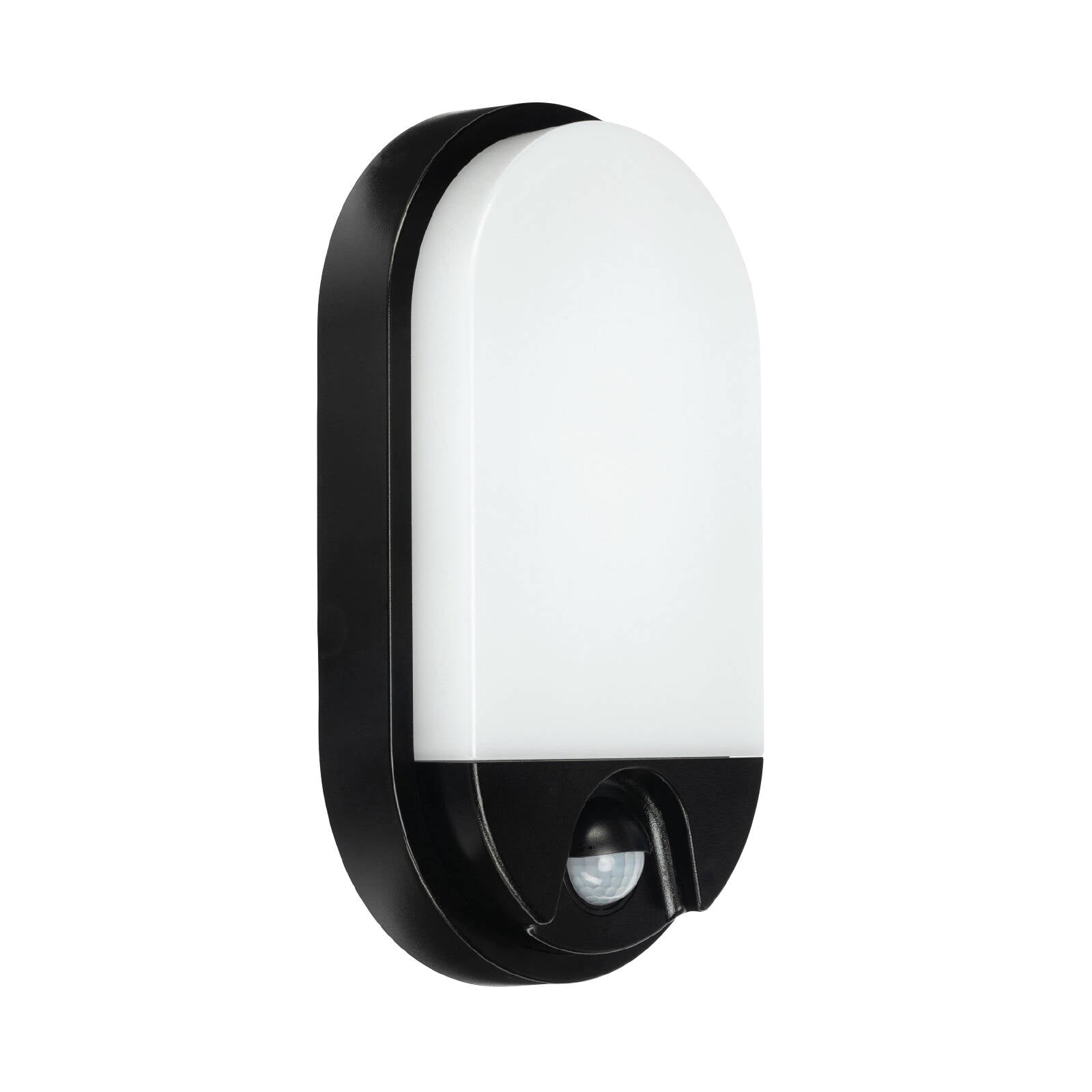 Brilliant 10W Barnet Black Slimline Oval Bunker Sensor Light Outdoor 21303/06