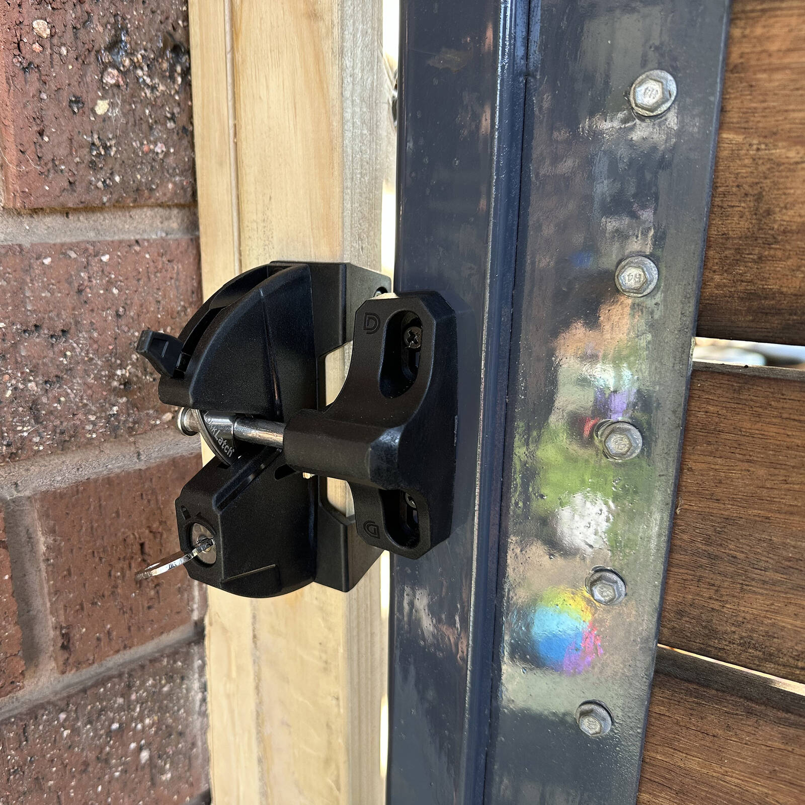 LokkLatch General Purpose Gate Latch, Black, Key Lockable, Exterior