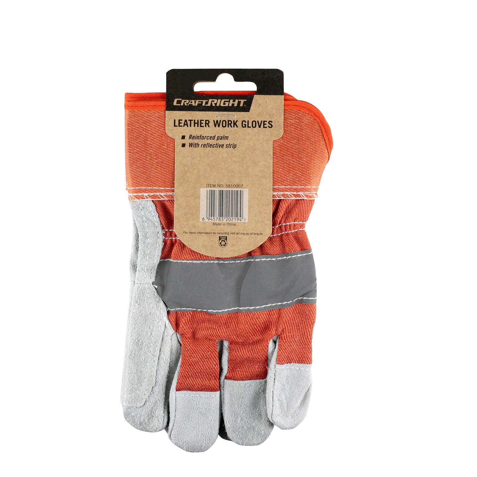 Craftright Leather Palm Fluorescent Safety Gloves, Reinforced Heat-Resistant, Reflective Non-Slip Grip