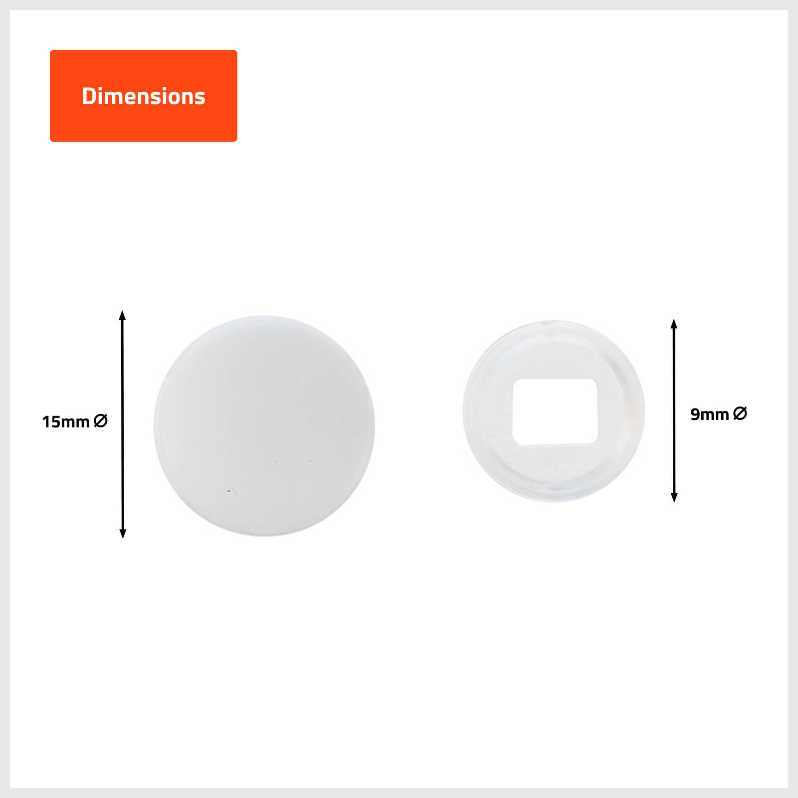 Taskmaster 6-8g White Plastic Snap On Screw Caps 12 Pack