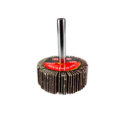 Josco 40mm 120 Grit Abrasive Flap Wheel Cloth Backed for Drills