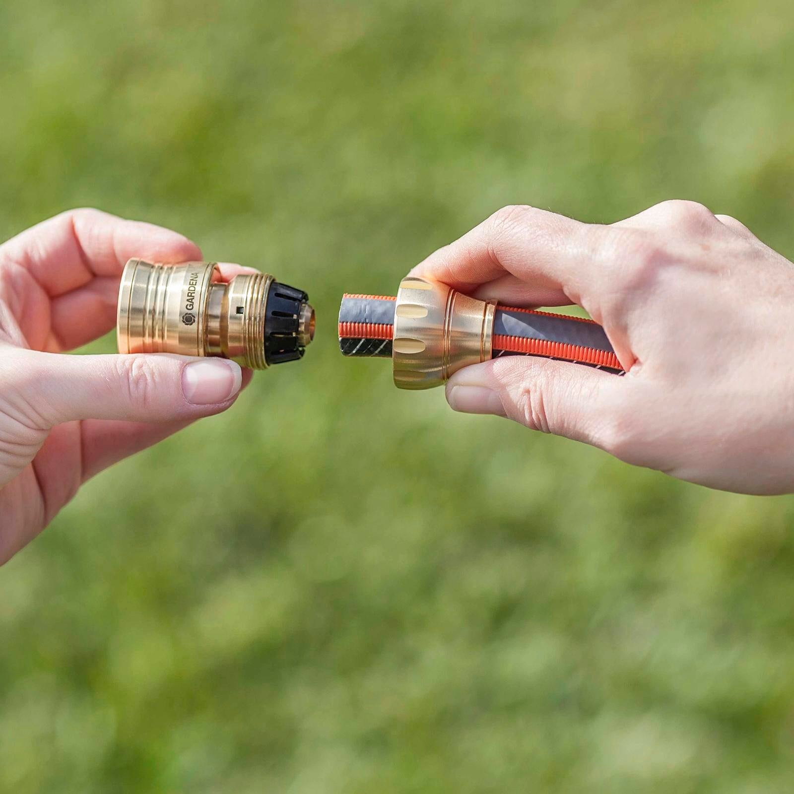 GARDENA 13mm Brass Hose Connector - Solid Non-Corrosive Brass Fitting