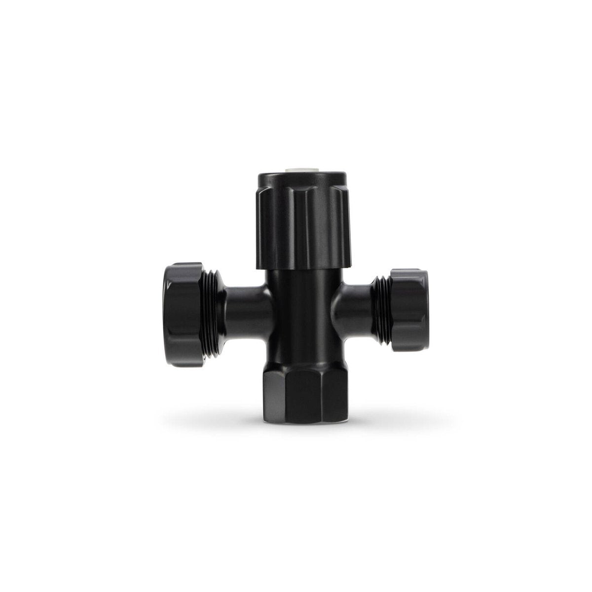 Brasshards 2 Way Under Sink Valve 20mm x 15mm Matt Black Brass Lead Free