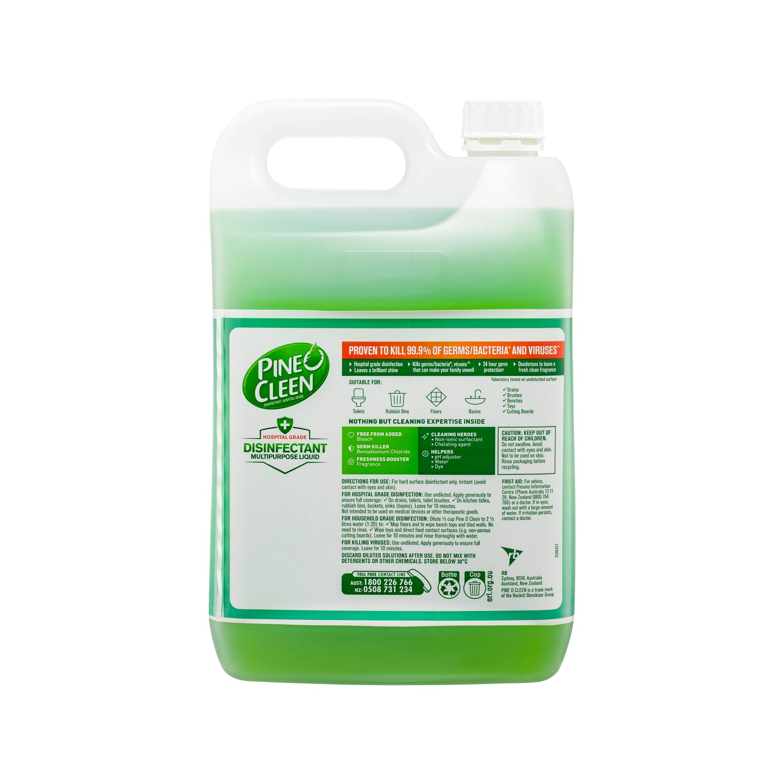 Pine O Cleen 5L Eucalyptus Hospital Grade Multi-Purpose Disinfectant