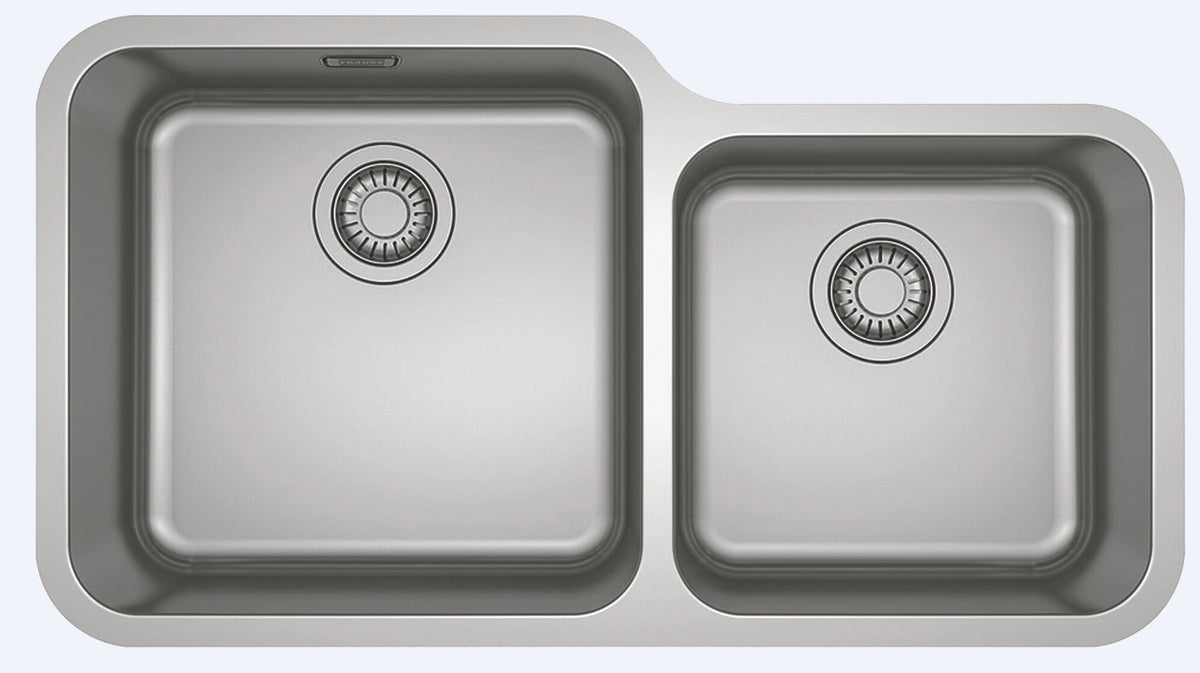 Franke Bell undermount sink with extension drainer - 18/10 stainless steel, 33L capacity - BCX1204235FPC