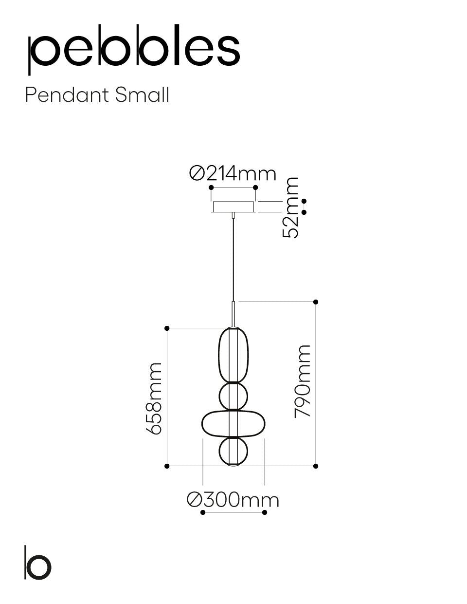 Bomma Pebbles Small Pendant Light - 300mm Wide - Designed by Boris Klimek - 8595610916558