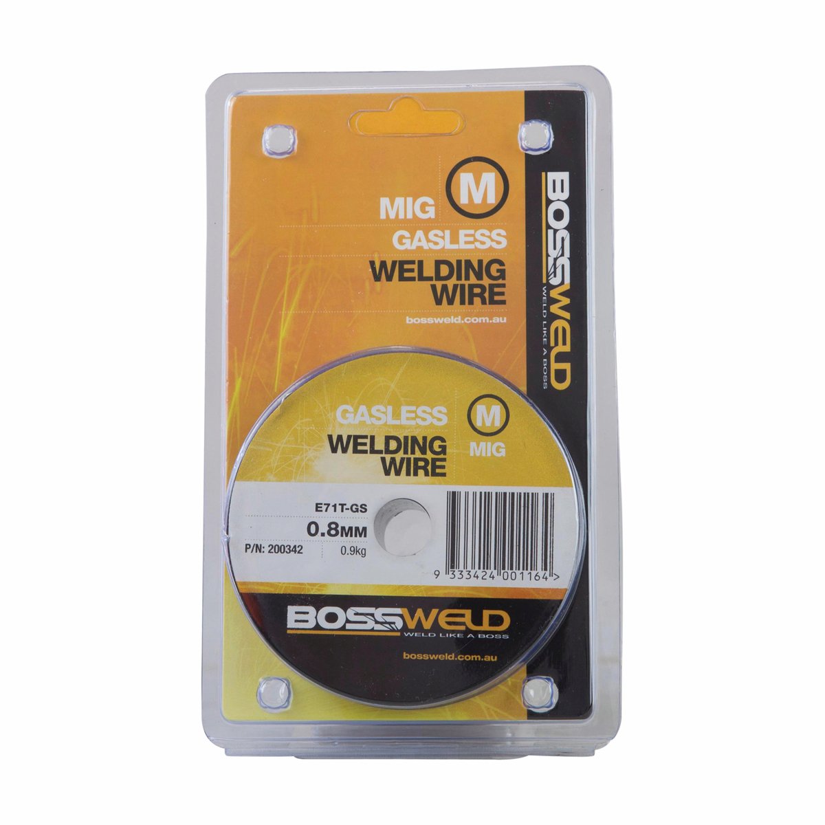 Bossweld 0.8mm x 0.9kg Gasless GS MIG Wire - Flux Cored Self-Shielding Steel