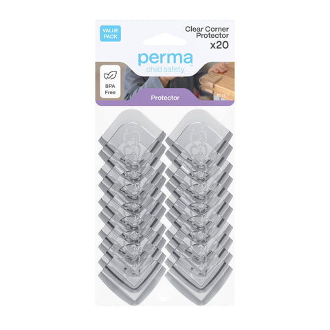 Perma Child Safety Clear Adhesive Corner Protectors 20 Pack