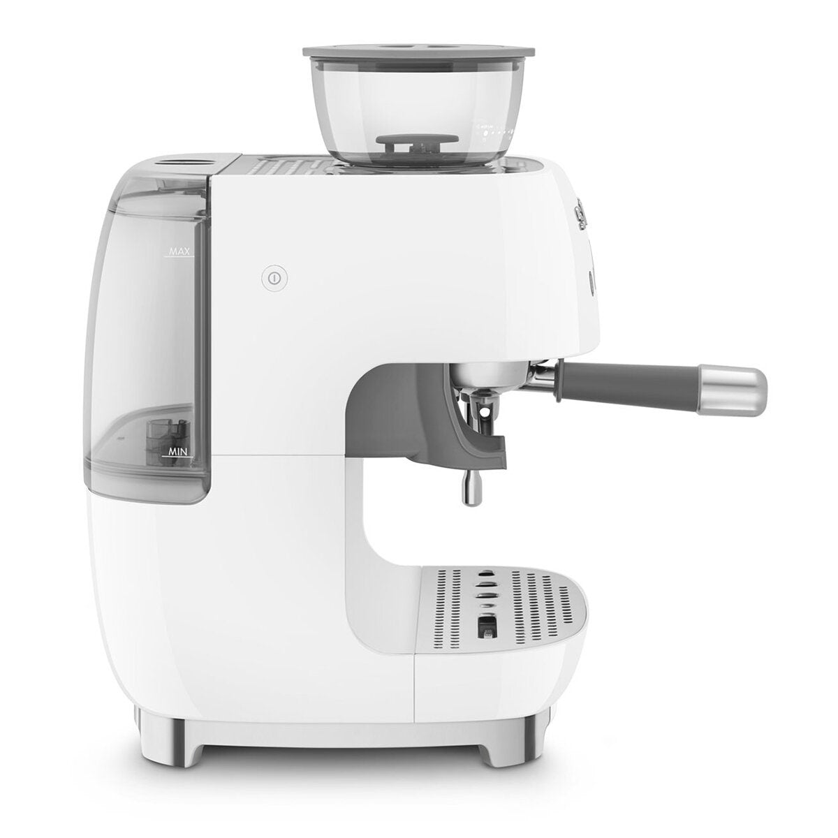 Smeg 50s Style Espresso Machine with Built-in Grinder - 20 Bar, Dual Thermoblock, White - EGF03WHAU