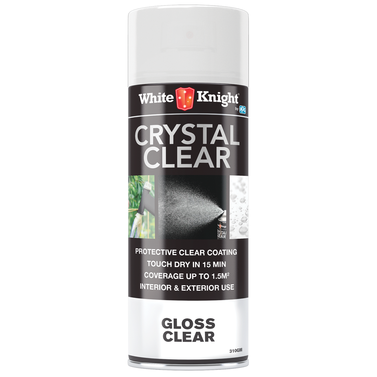 White Knight Crystal Clear Gloss Acrylic Spray Paint 310g Durable Finish - SuperSaverAU - view 1