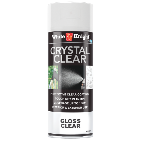 White Knight Crystal Clear Gloss Acrylic Spray Paint 310g Durable Finish - SuperSaverAU - view 1