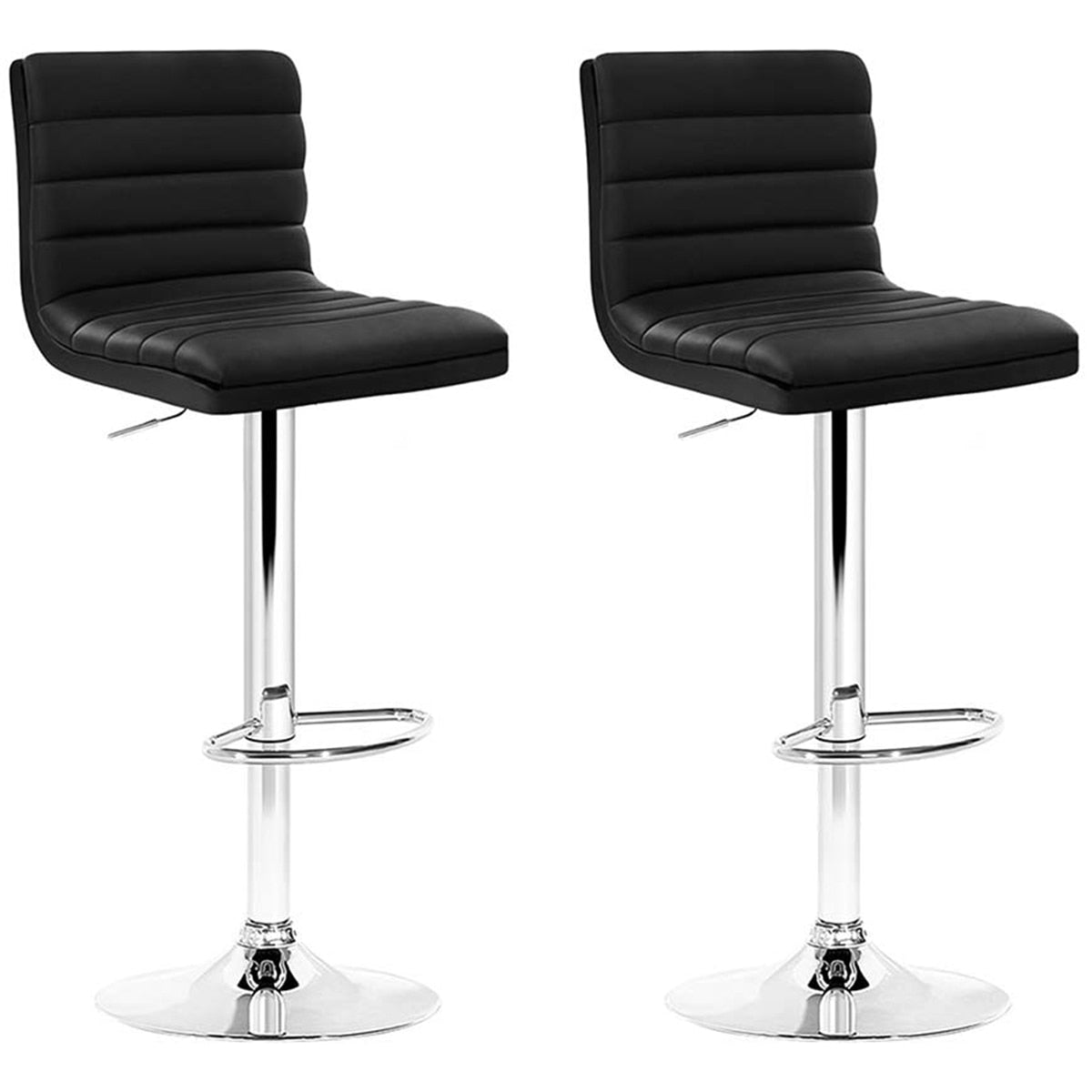 Artiss Black Arne Barstool 2 Pack - Modern Design, PU Leather, Adjustable Height - SuperSaverAU - view 2