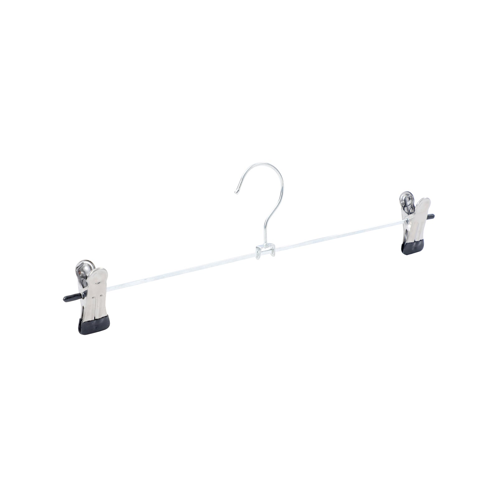 All Set Adjustable Metal Clothes Hangers 5 Pack - 35cm Silver Iron with Clips