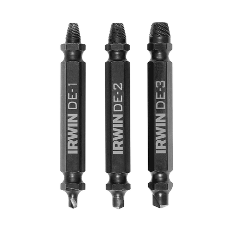 IRWIN 3 Piece Screw Extractor Set for Damaged Screws & Small Bolts