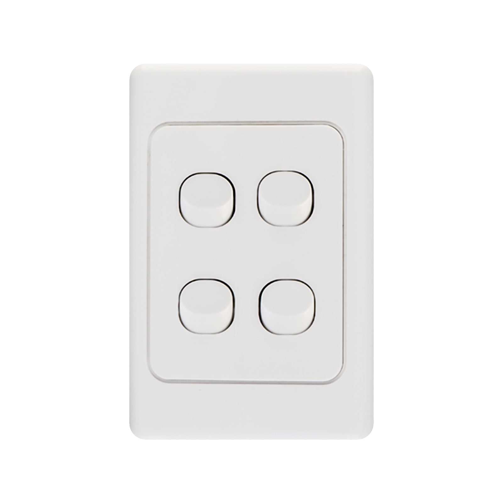 DETA White Quad Vertical Light Switch 4 Gang Polycarbonate Indoor