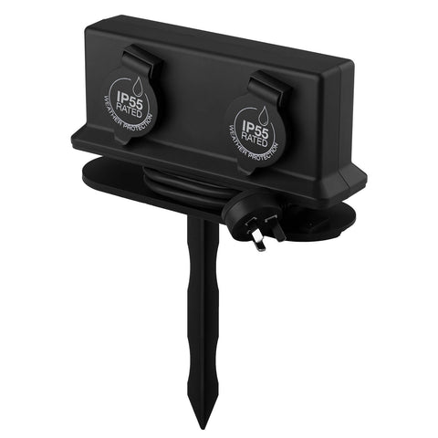 Arlec 2 Outlet Outdoor Powerboard with Garden Stake 230V 1.8m PB32B-G