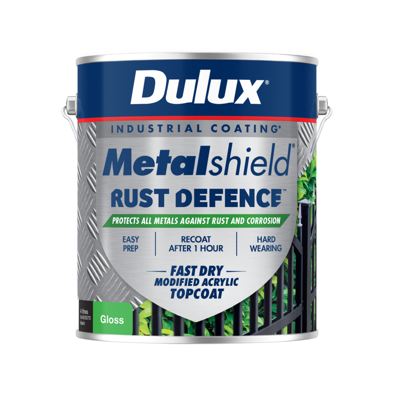 Dulux Metalshield Rust Defence 4L Black Gloss