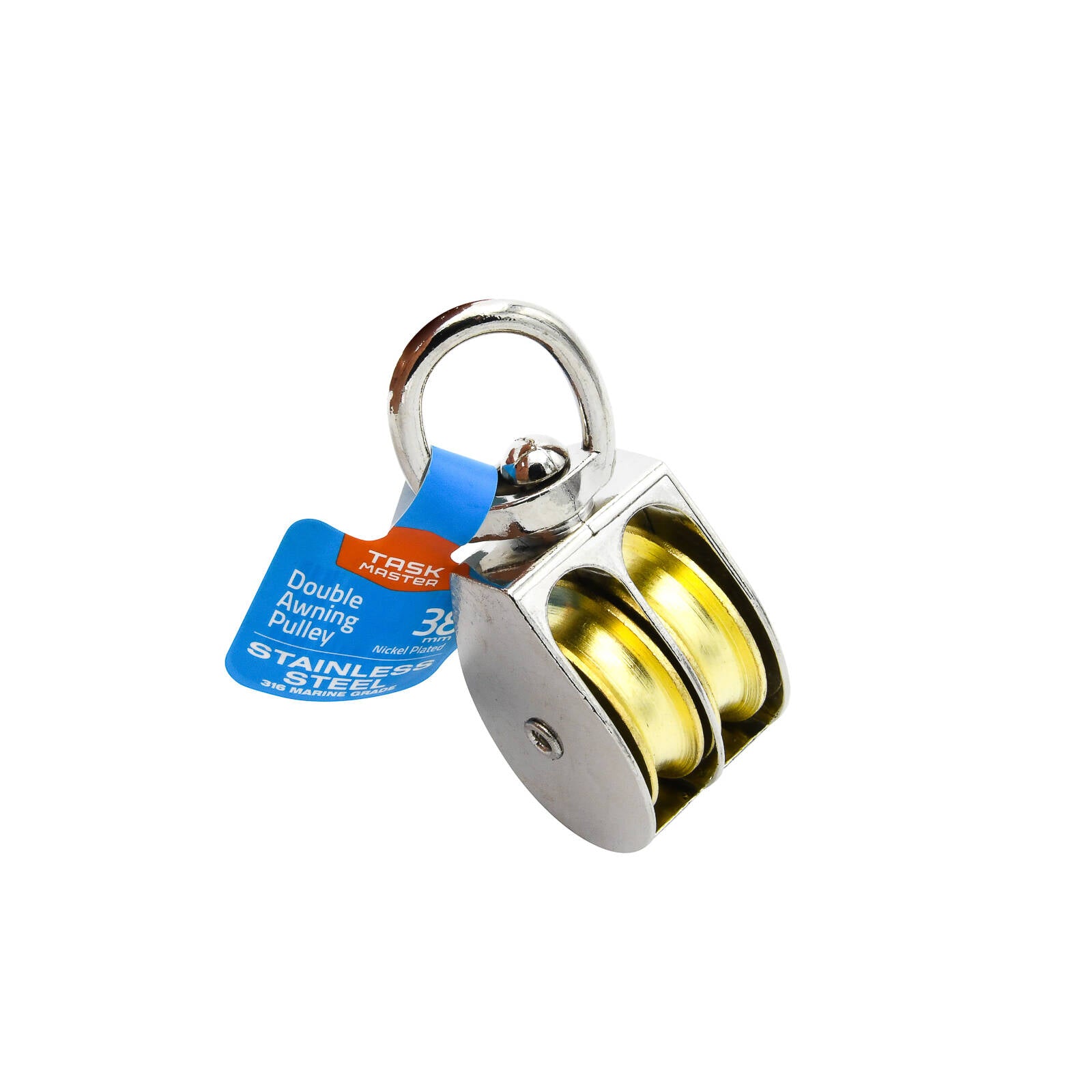Taskmaster 38mm Nickel Plated Brass Double Pulley