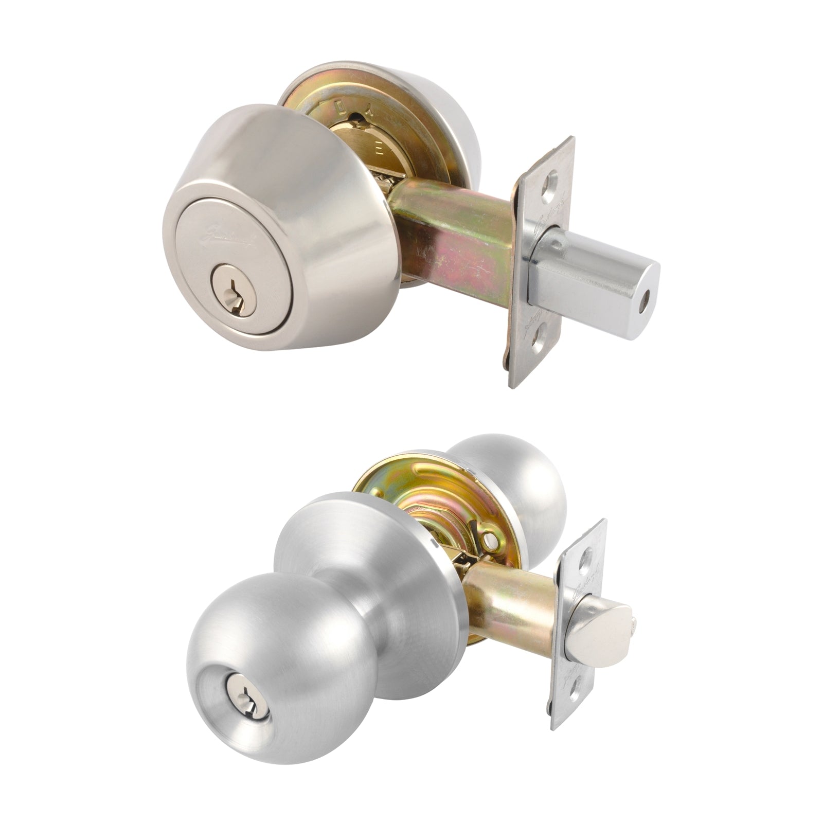 Gainsborough Manning Combination Entrance Knob Set, Stainless Steel, Keyed