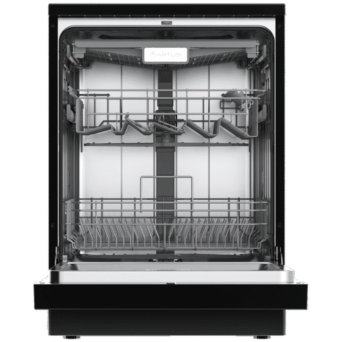 Artusi 60cm Freestanding Dishwasher 15 Place Settings - Matte Black, 8 Programs, Touch Controls - ADW5009MB