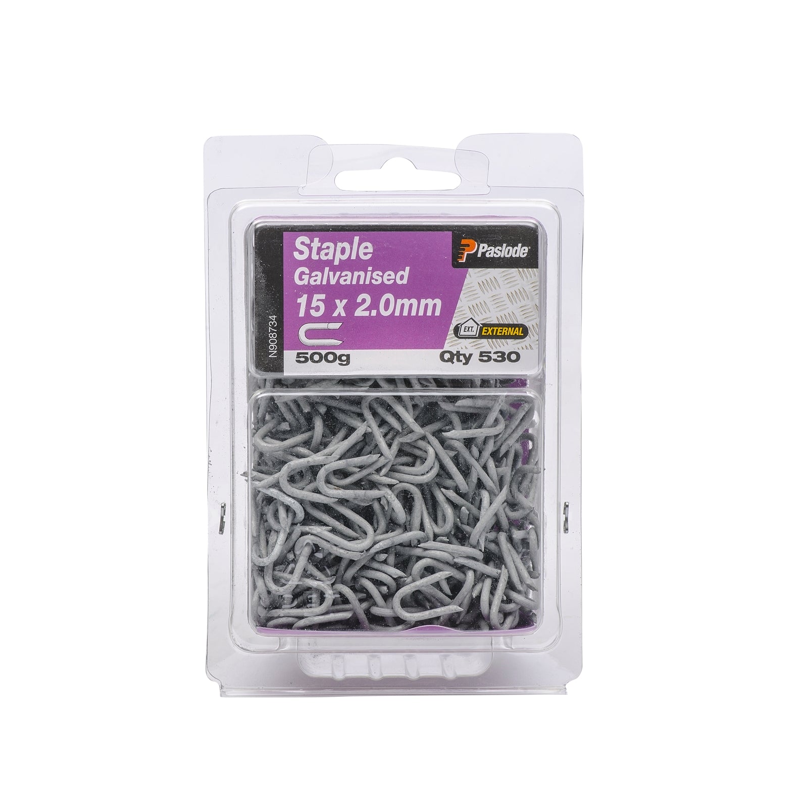 Paslode 15 x 2.0mm Galvanised Steel Staple Nails - 500g 530 Pack