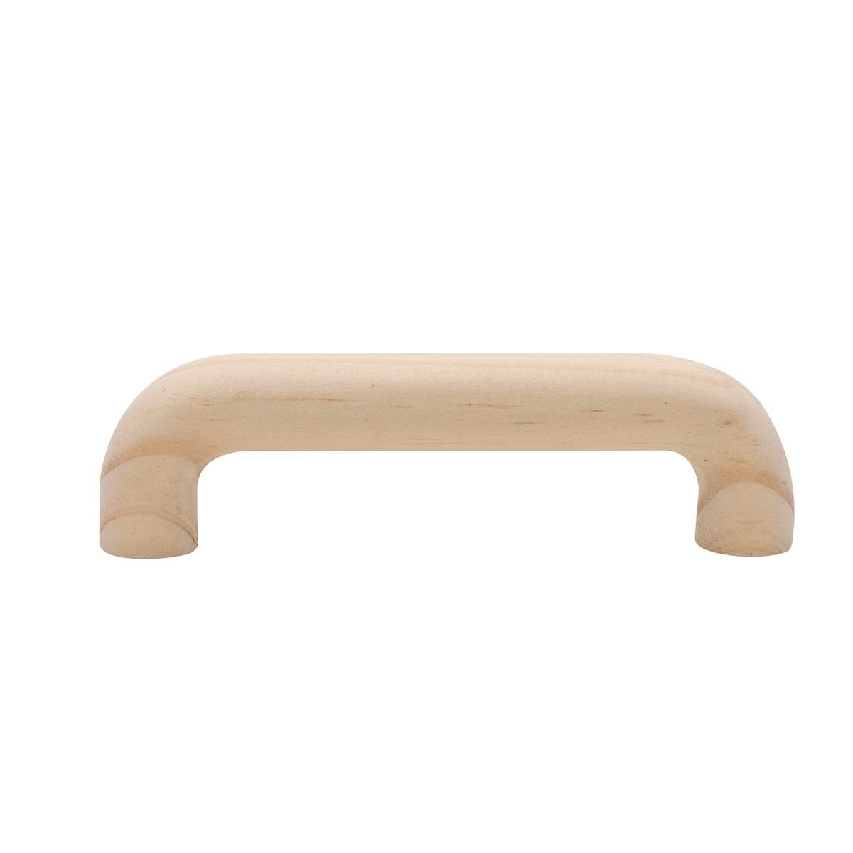 Prestige 96mm Rounded Drawer Handle, Natural Pine Wood Unlacquered