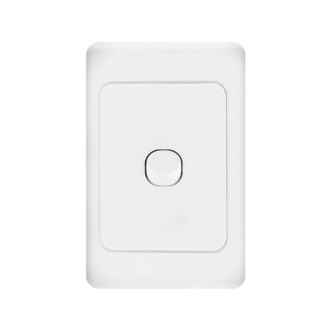 DETA White 1 Gang Single Vertical Light Switch Polycarbonate Indoor