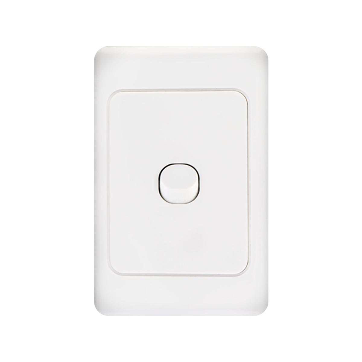 DETA White 1 Gang Single Vertical Light Switch Polycarbonate Indoor