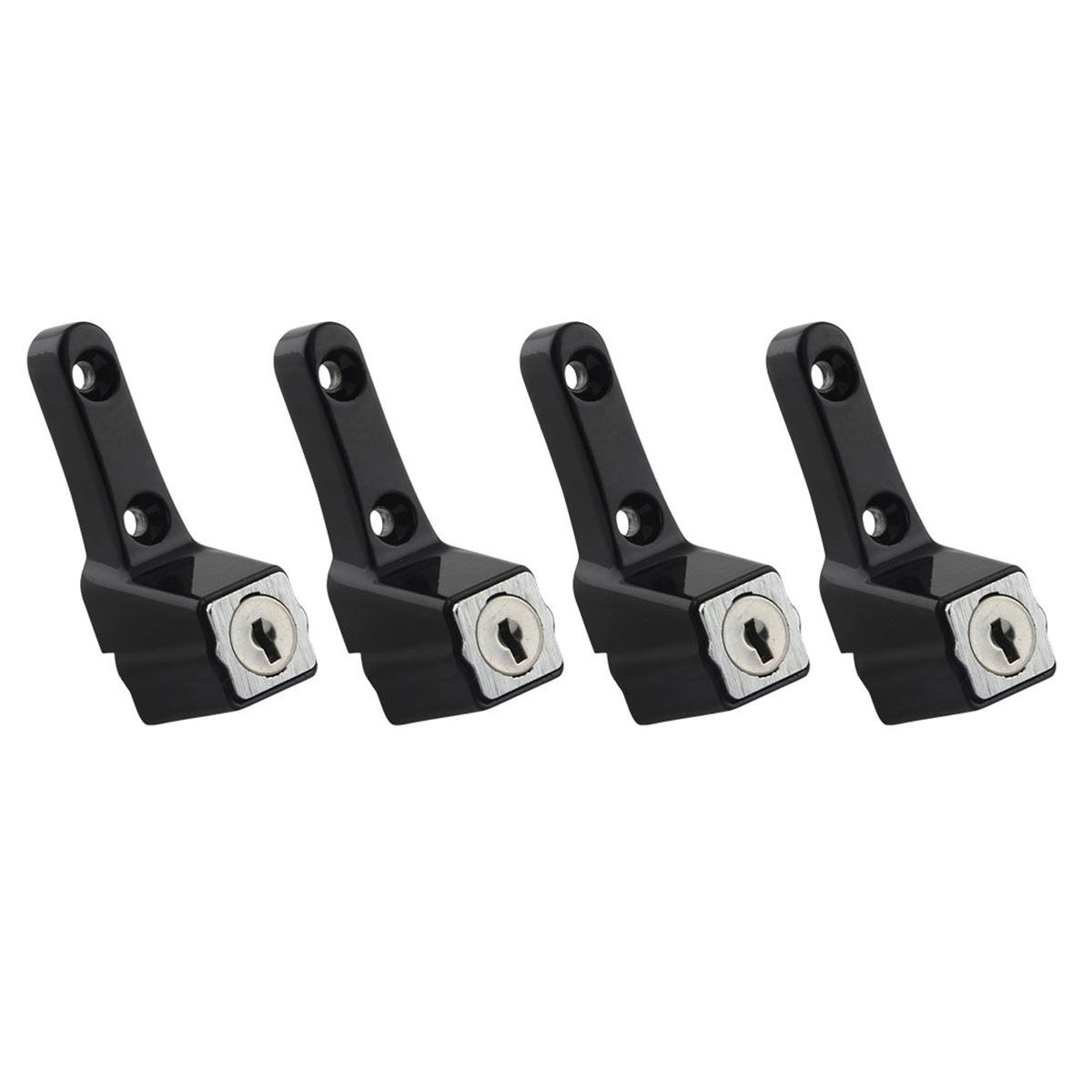 Ikonic Black Sliding Window Lock - Metal, Suits Aluminium Windows, 4 Pack