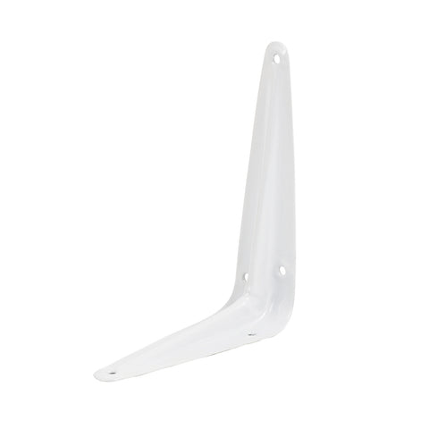 Zenith 125 x 100mm White Steel London Bracket, Ribbed Light Duty Shelf Bracket