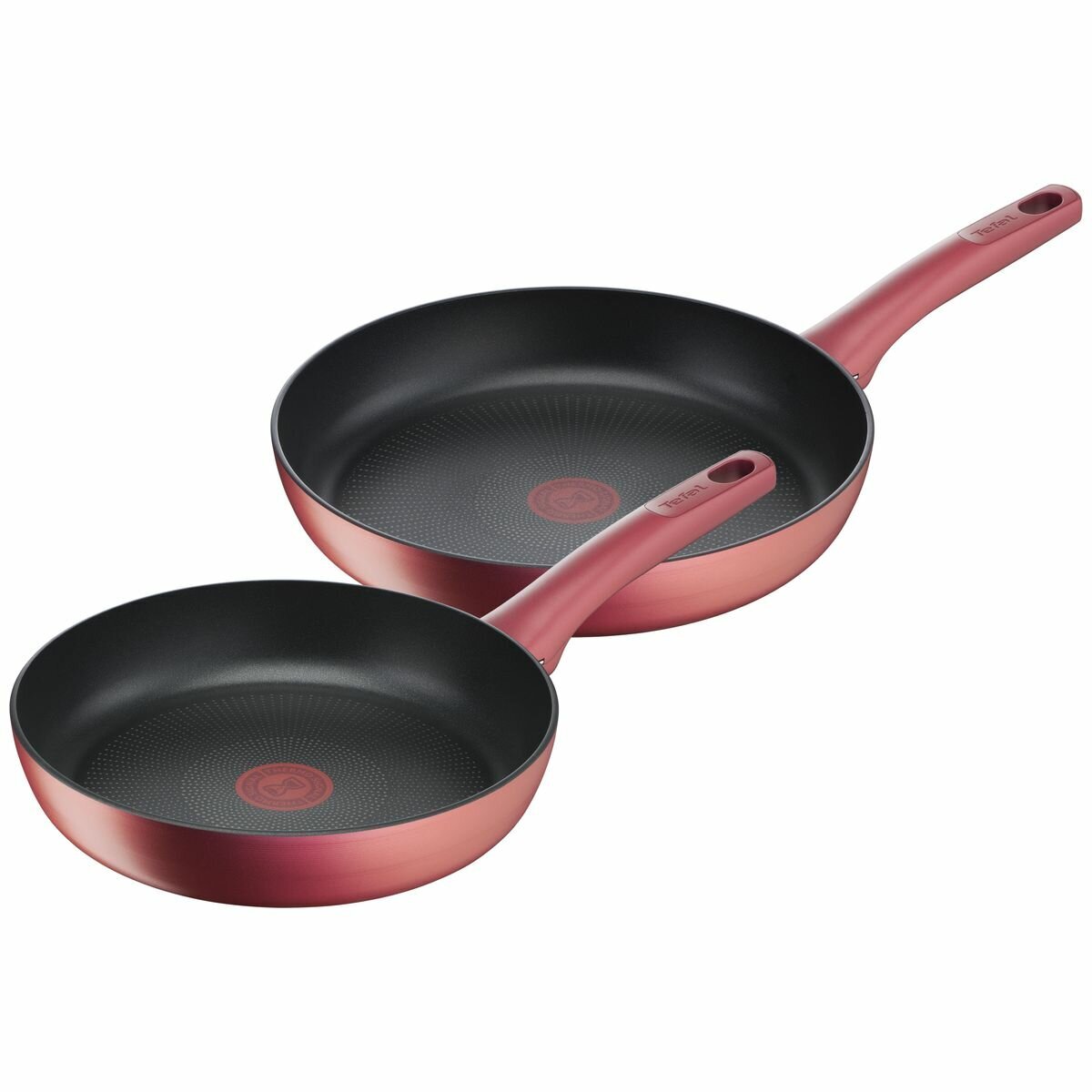 Tefal Perfect Cook 2 Piece Induction Non-Stick Frypan Set - Titanium Reinforced Coating, Red - G2729016