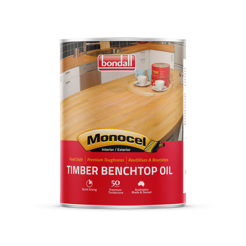 Bondall Monocel Timber Bench Top Oil 500ml - Waterproof Matte Interior Benchtop Finish