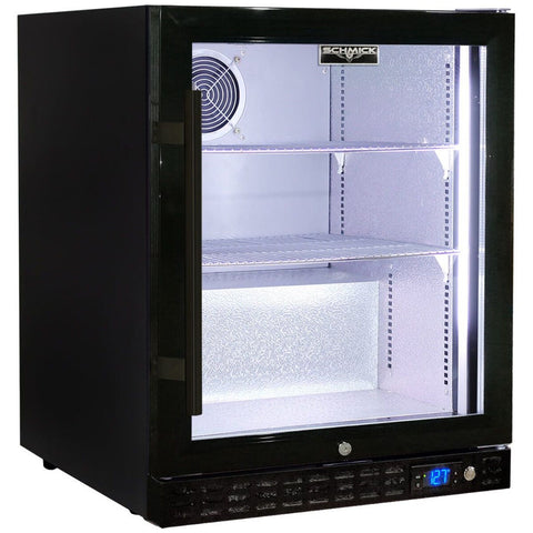 Schmick 89L bar fridge - Black finish, heated glass door, right-hinged - SK86R-B-HD